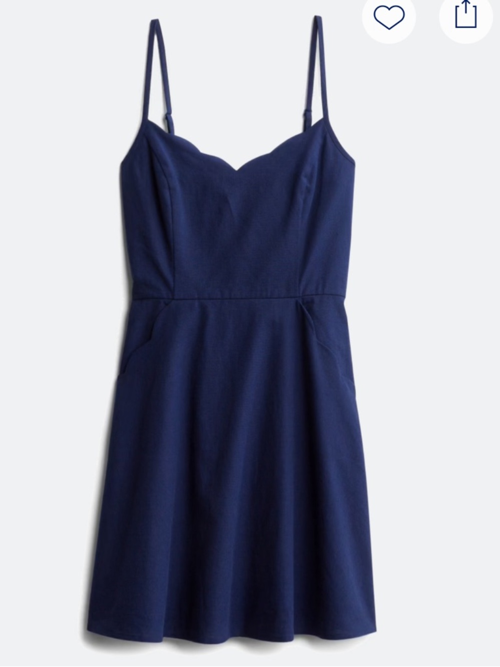 Market & Spruce Crissie Scallop Detail Linen Dress